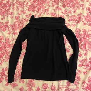 John Galt Black long sleeve off the shoulder sweater